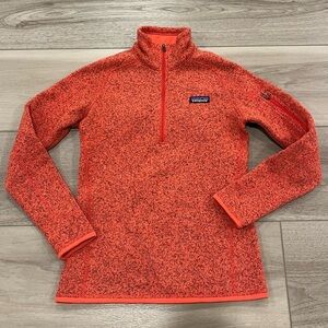 Women's Patagonia 1/4 Zip Pull Over Better Sweater Fleece Tomato XS
